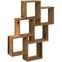vidaXL Wandschap kubus 78x15x93 cm bewerkt hout oud houtkleurig