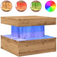 vidaXL Salontafel met LED-verlichting 50x50x40cm artisanaal eikenkleur