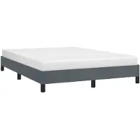 vidaXL Bedframe zonder matras donkergrijs 152x203 cm queensize fluweel