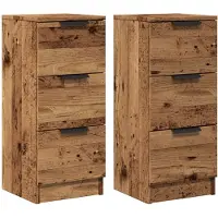 vidaXL Dressoirs 2 st 30x30x70 cm bewerkt hout oud houtkleurig