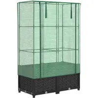 vidaXL Plantenbak verhoogd met kashoes 80x40x138 cm rattanlook