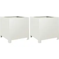 vidaXL Plantenbakken 2 st 40x40x40 cm staal wit