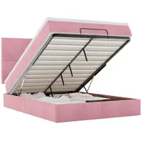 vidaXL Ottoman bed met matrassen 140x190cm fluweel roze