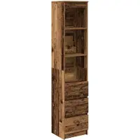 vidaXL Hoge kast 37,5x35x180 cm bewerkt hout oud houtkleurig