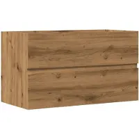 vidaXL Wastafelkast 90x38,5x45 cm bewerkt hout artisanaal eikenkleur