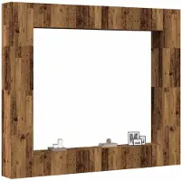 vidaXL 8-delig Tv-meubelset wandmontage bewerkt hout oud houtkleurig
