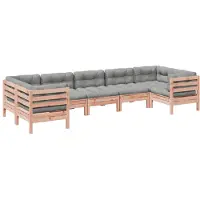 vidaXL 7-delige Loungeset met kussens massief douglas vurenhout