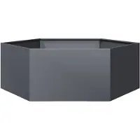 vidaXL Plantenbak zeshoek 138x120x45 cm staal antracietkleurig
