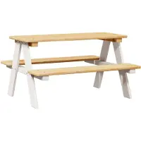 vidaXL Kindertafel met banken IRUN 90x79,5x50cm massief hout wit
