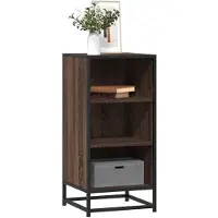 vidaXL Dressoir 35,5x35x76 cm bewerkt hout en metaal bruin eikenkleur