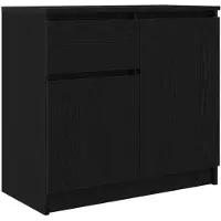 vidaXL Dressoir met lade 71x35x65 cm spaanplaat zwart eikenkleurig