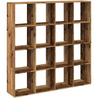 vidaXL Boekenkast 137,5x29x137,5 cm bewerkt hout oud houtkleurig