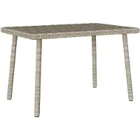 vidaXL Tuin salontafel rechthoekig 60x40x37 cm poly rattan lichtgrijs