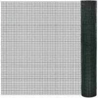 vidaXL Draadhek voor kippen, verzinkt met PVC-coating, 25x1 meter, groen