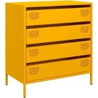 vidaXL Dressoir 68x39x73,5 cm koudgewalst staal mosterdgeel