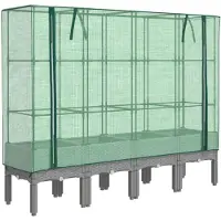 vidaXL Plantenbak verhoogd met kashoes 160x40x140 cm rattanlook