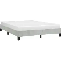 vidaXL - Bedframe - zonder - matras - lichtgrijs - 137x190 - cm - volledig - fluweel