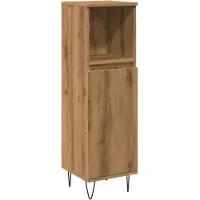 vidaXL Badkamerkast 30x30x100 cm bewerkt hout artisanaal eikenkleurig
