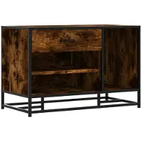vidaXL Schoenenbank 80x40x53,5 cm bewerkt hout en metaal gerookt eiken