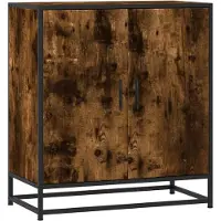 vidaXL Dressoir, gerookt eikenfineer, 68x35x76 cm, houtvezel en metaal