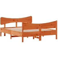 vidaXL Bed met matras massief grenenhout wasbruin 140x190 cm