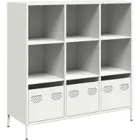 vidaXL Hoge kast 101,5x39x103,5 cm staal wit