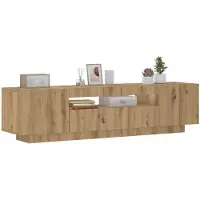 vidaXL Tv-meubel met LED 160x35x40 cm bewerkt hout artisanaal eiken