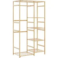 vidaXL Kledingrek met schappen 100x50x184,5 cm bamboe