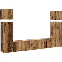 vidaXL 8-delig Tv-meubelset wandmontage bewerkt hout oud houtkleurig
