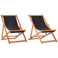 vidaXL Opklapbare stoelen, 2 stuks, zwarte stof
