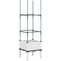 vidaXL Plantenbak met latwerk 40x40x142,5 cm polypropeen wit