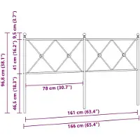 vidaXL Vervangend hoofdbord 160 cm metaal wit