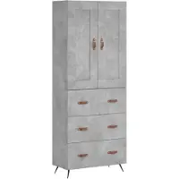 vidaXL Hoge kast 69,5x34x180 cm bewerkt hout betongrijs