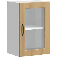vidaXL - Keukenbovenkast - met - glazen - deur - Porto - artisanaal - eikenkleur