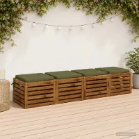 vidaXL 4-Piece Zitkussens SOEST 4 st 100% Polyester Olijfgroen