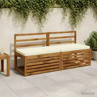 vidaXL 2-delige Bankkussens VUGHT 2 st 100% Polyester Crèmekleurig