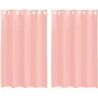 vidaXL Gordijnen voile met doorvoertules 2 st 140x175 cm roze