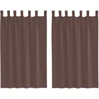 vidaXL Gordijnen voile met roedezakken 2 st bruin