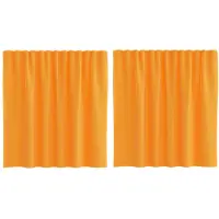 vidaXL Gordijnen voile met lussen 2 st 140x140 cm oranje