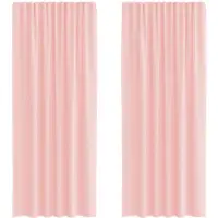 vidaXL Gordijnen voile met lussen 2 st 140x225 cm roze