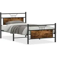 vidaXL Bedframe zonder matras hout gerookt eikenkleurig 100x190 cm