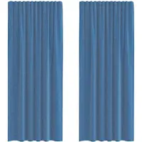 vidaXL Gordijnen voile met lussen 2 st 140x245 cm koningsblauw
