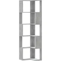 vidaXL Boekenkast 5-laags hoek 50x50x179 cm bewerkt hout betongrijs