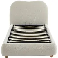 Vente-unique Bed met opbergruimte stof wit 90 x 200 cm