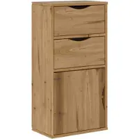 vidaXL Bijzetkast met lades ODDA 40x24x79 cm massief grenenhout