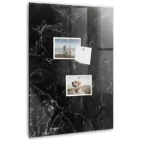 Tulup Whitebord - Glanzend donker marmer - 40 x 60 cm - Zwart-wit Magnetisch Bord - Gratis 5 Sterke Magneten + Whiteboard Marker & Wisser - Minimalistisch Prikbord - Magnet Board - Planning Muur