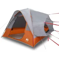 vidaXL Autotent 4-persoons waterdicht grijs en oranje
