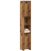 vidaXL Badmeubel, vintage look, 30x30x183,5 cm, houtvezel