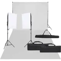 vidaXL Fotostudioset met verlichtingsset en achtergrond