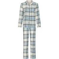 Pastunette Pyjama 'Frosty Checks' crème / blauw